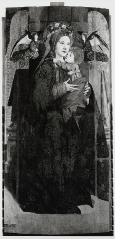 Anonimo — Antonello di Antonio (Antonello da Messina) - sec. XV - Madonna con Bambino incoronata da angeli — insieme, dopo il restauro